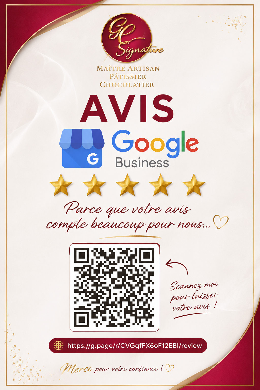 QR Code Google Business GC Signature – Scannez pour laisser un avis